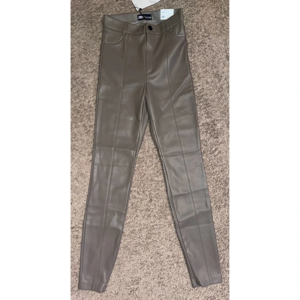 Zara Faux Leather Leggings - Picture 5 of 6